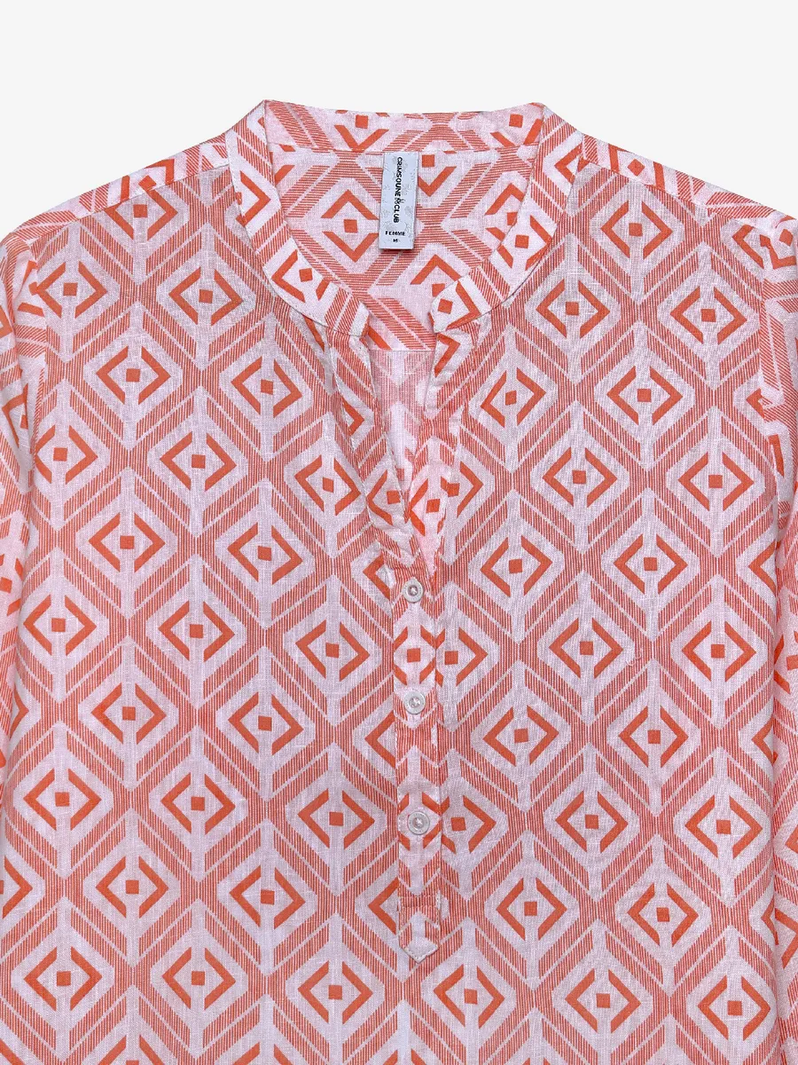 Crimsoune Club peach printed tunic top