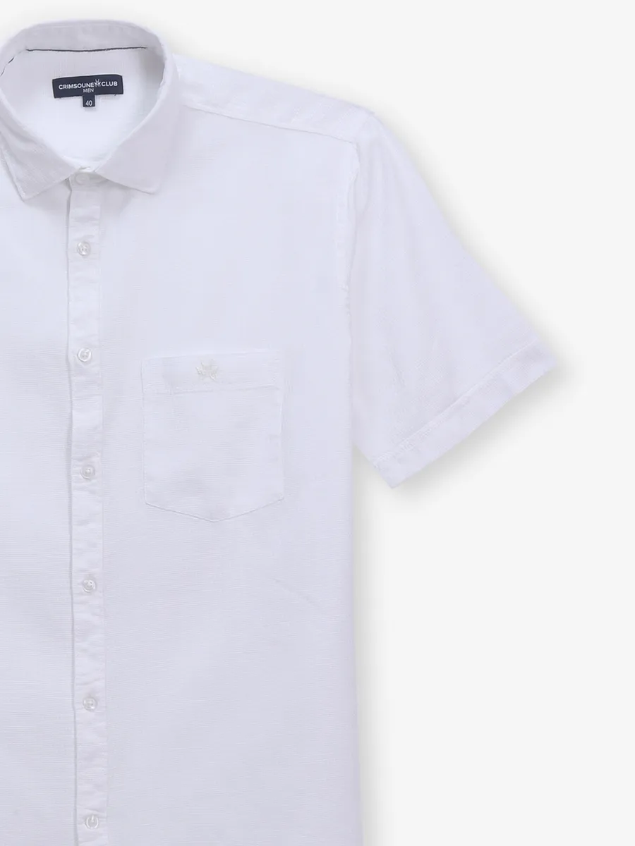 CRIMSOUNE CLUB plain white cotton shirt
