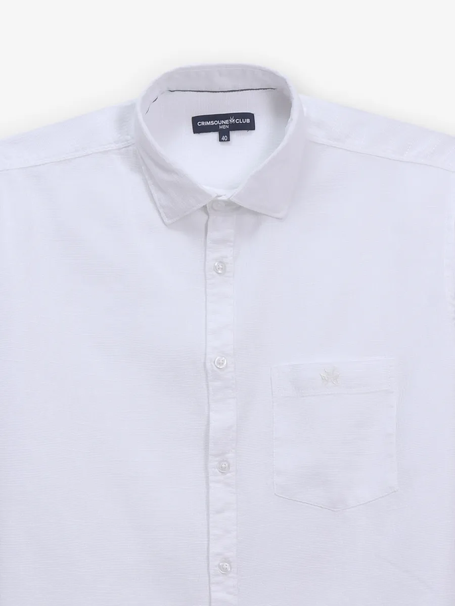 CRIMSOUNE CLUB plain white cotton shirt