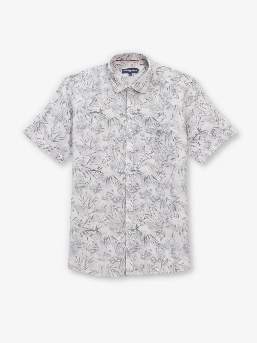 CRIMSOUNE CLUB printed cotton grey shirt