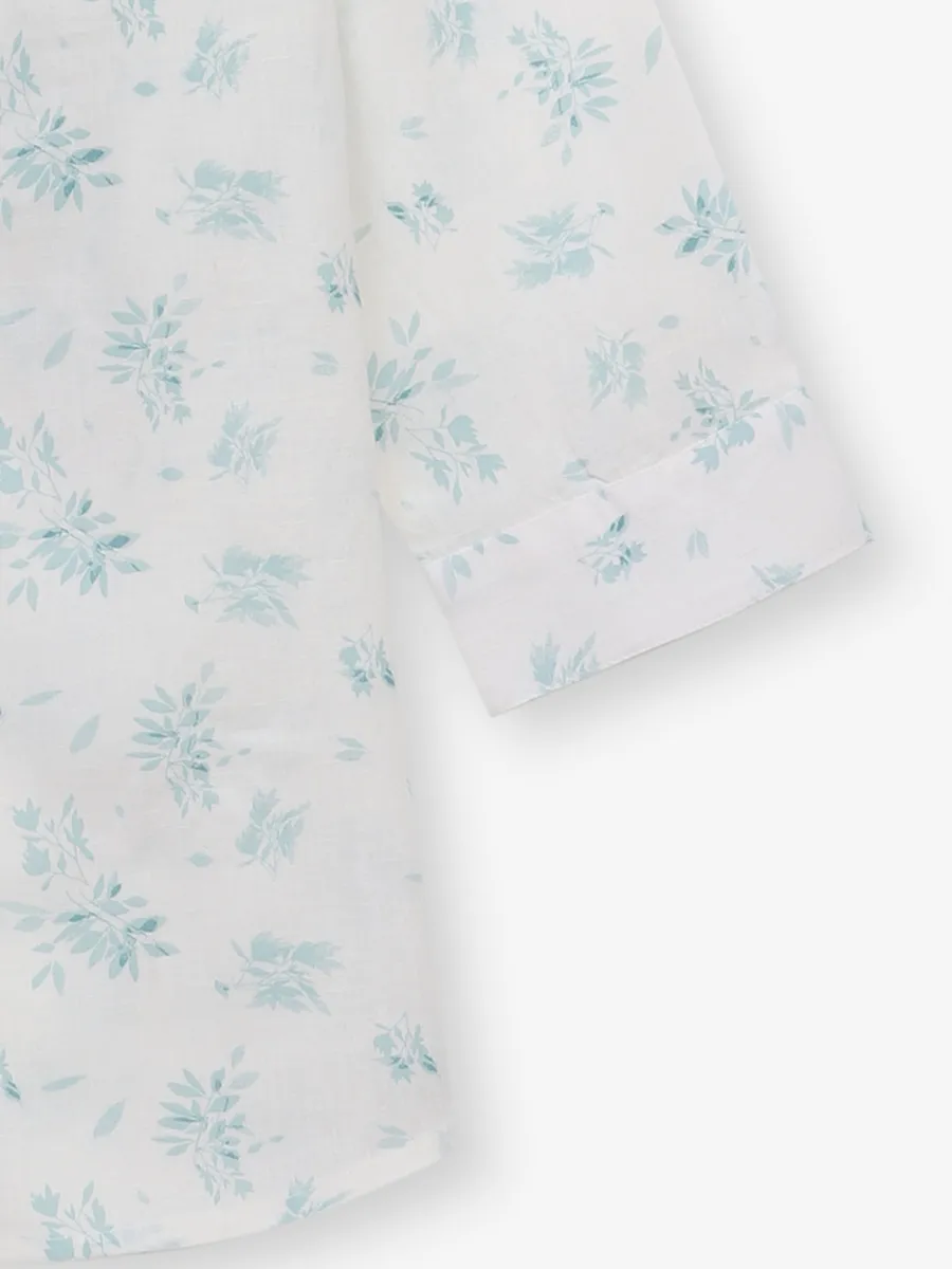 CRIMSOUNE CLUB printed cream cotton top