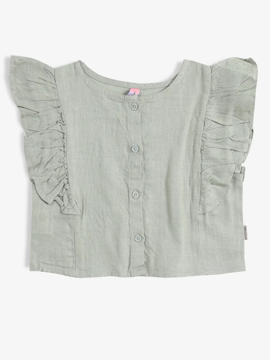 CRIMSOUNE CLUB sage green plain top