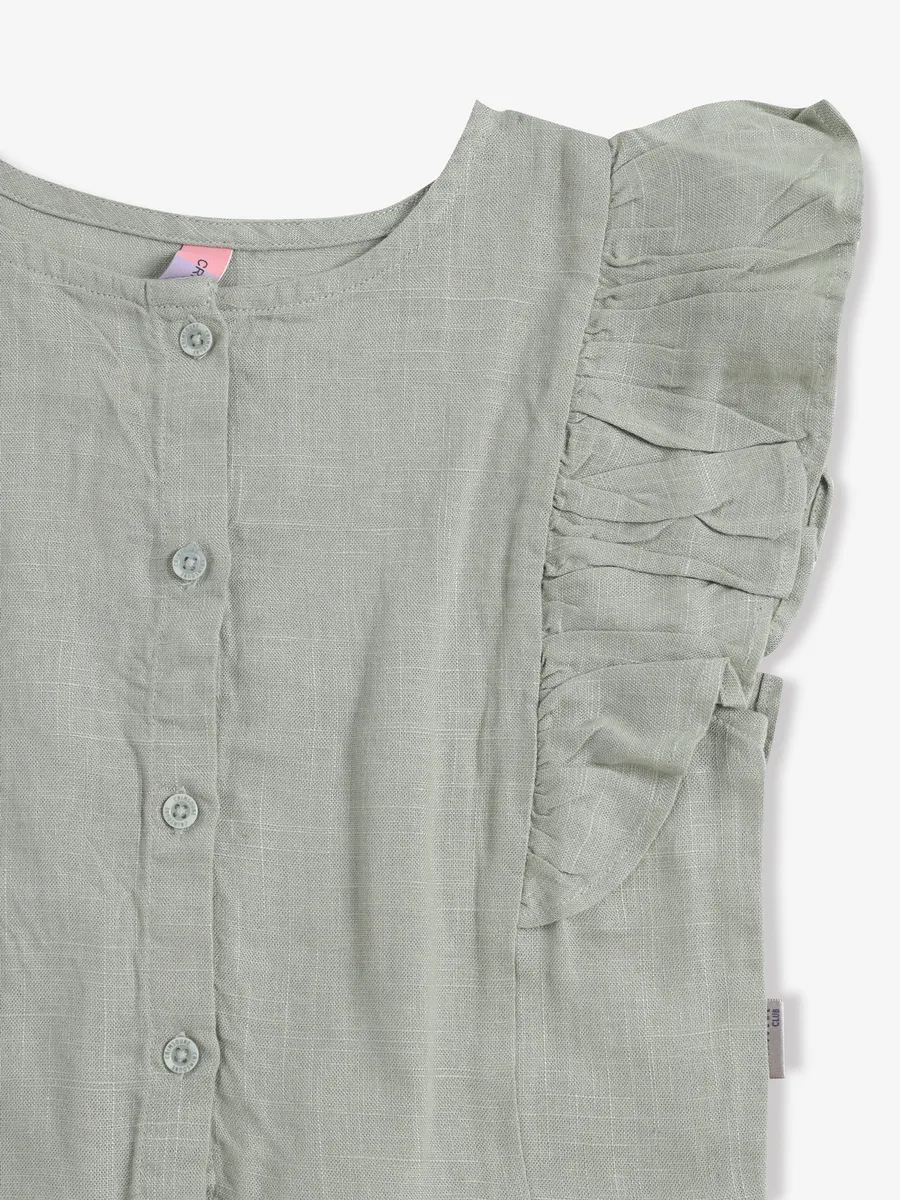 CRIMSOUNE CLUB sage green plain top