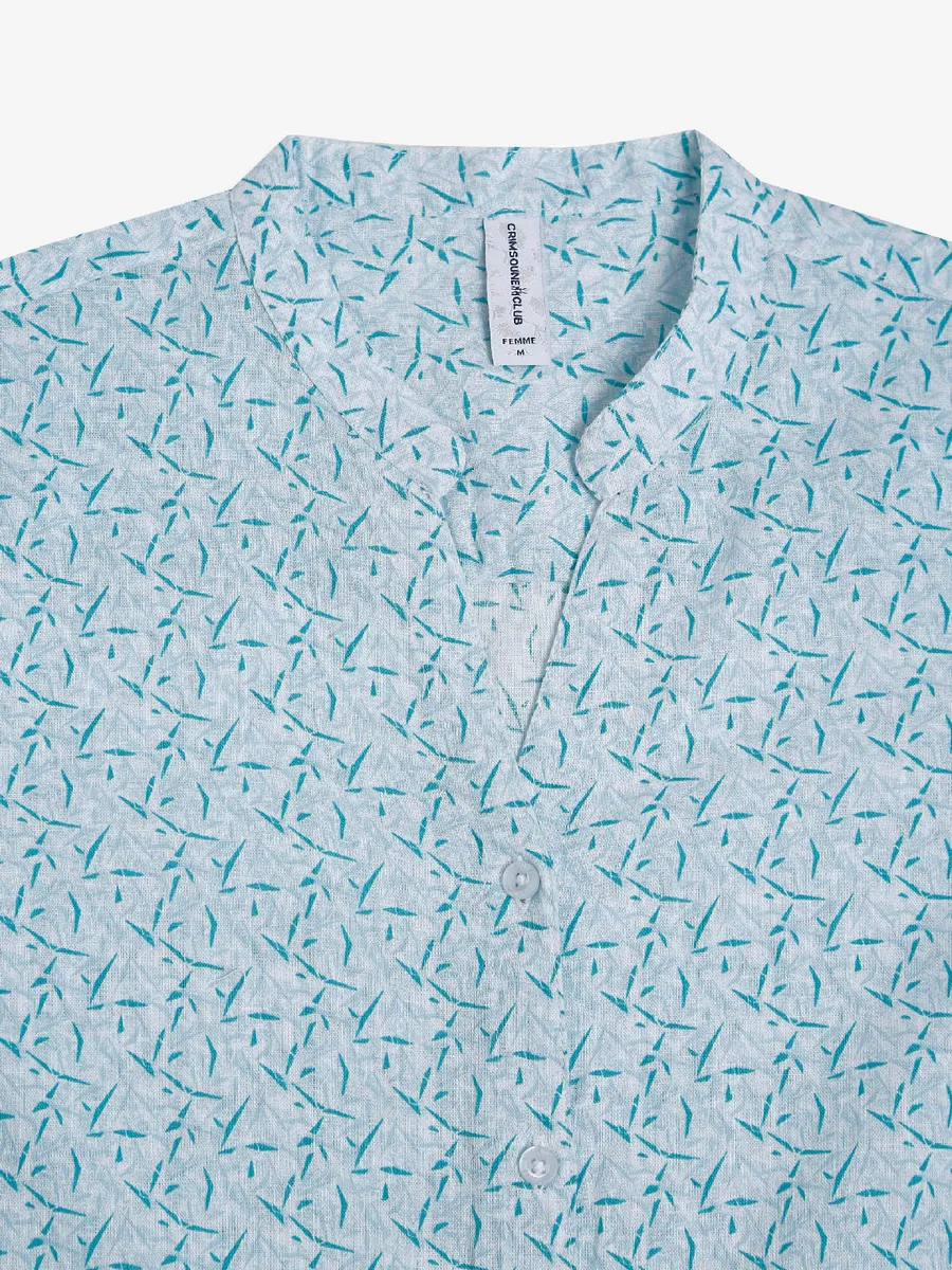 Crimsoune Club sky blue printed shirt