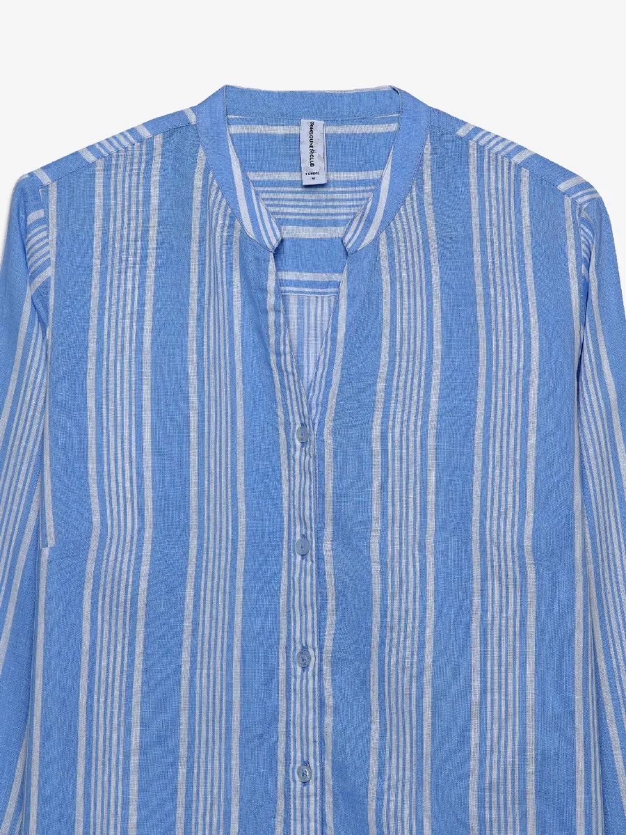 Crimsoune Club stripe blue cotton shirt