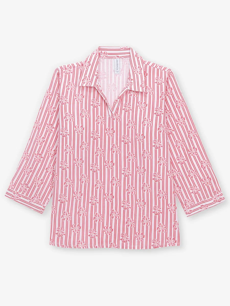 CRIMSOUNE CLUB white and red cotton top