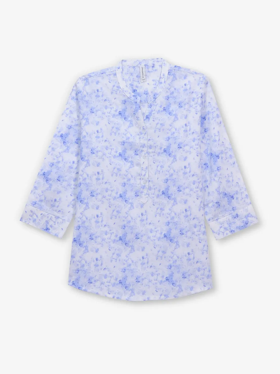 CRIMSOUNE CLUB white cotton printed tunic top