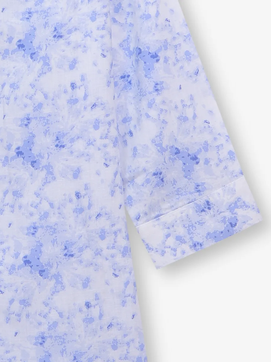 CRIMSOUNE CLUB white cotton printed tunic top