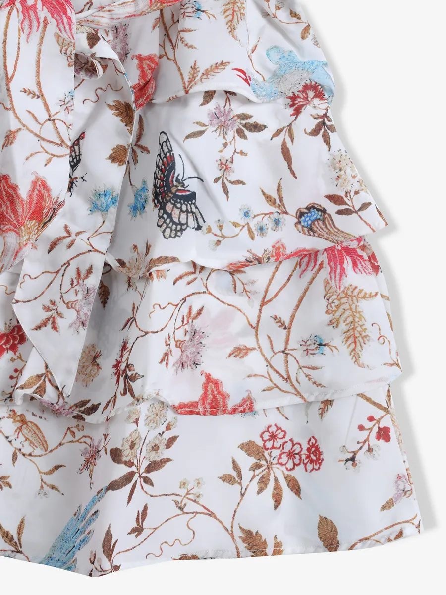CRIMSOUNE CLUB white printed frock