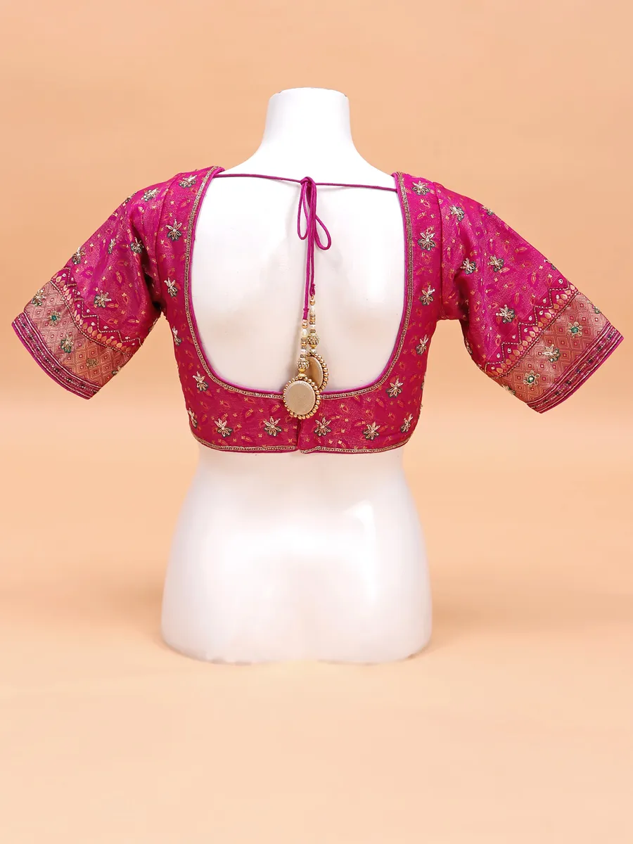 Dark pink sweetheart neck blouse