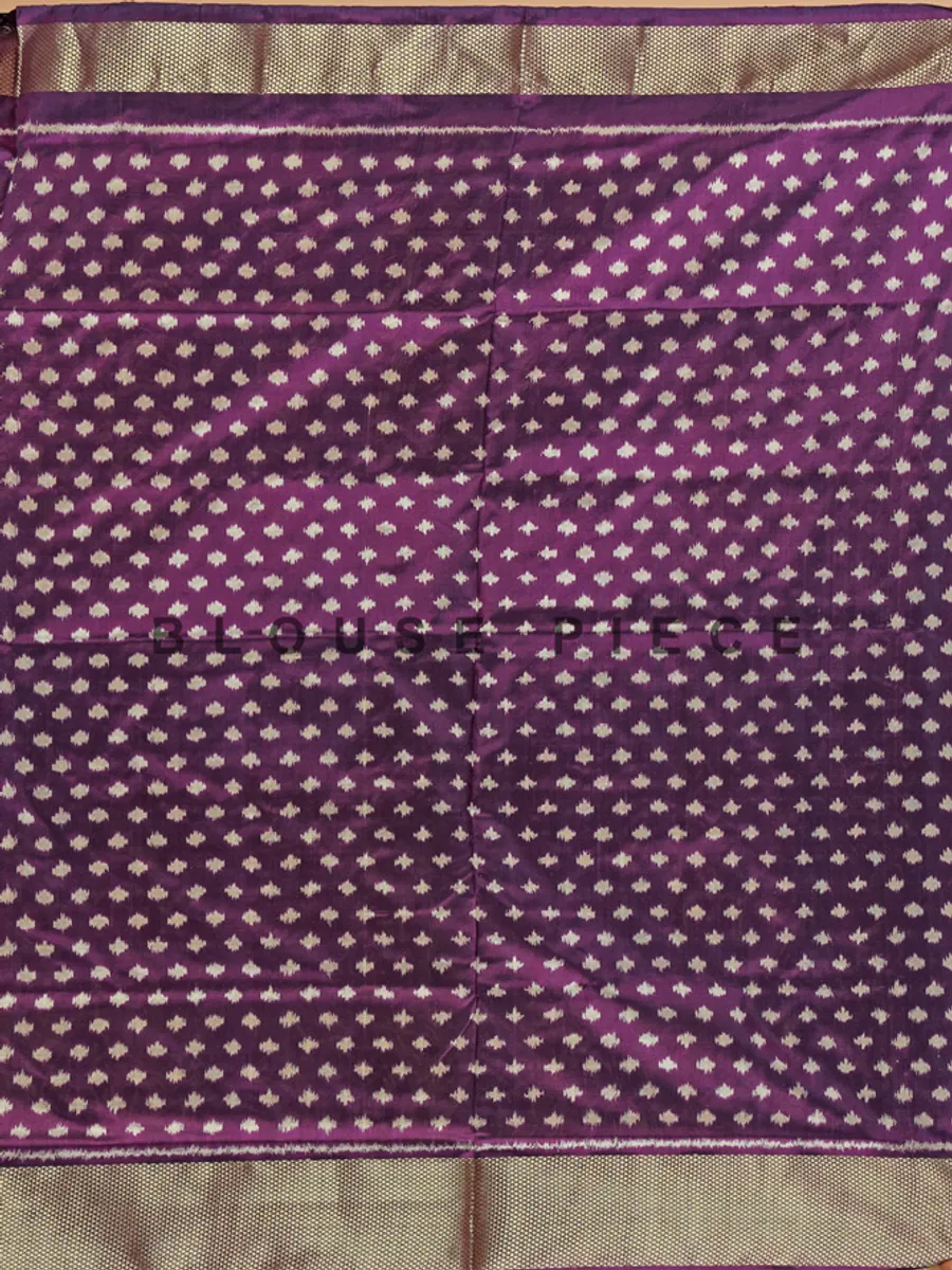 Dark purple printed silk saree for festival