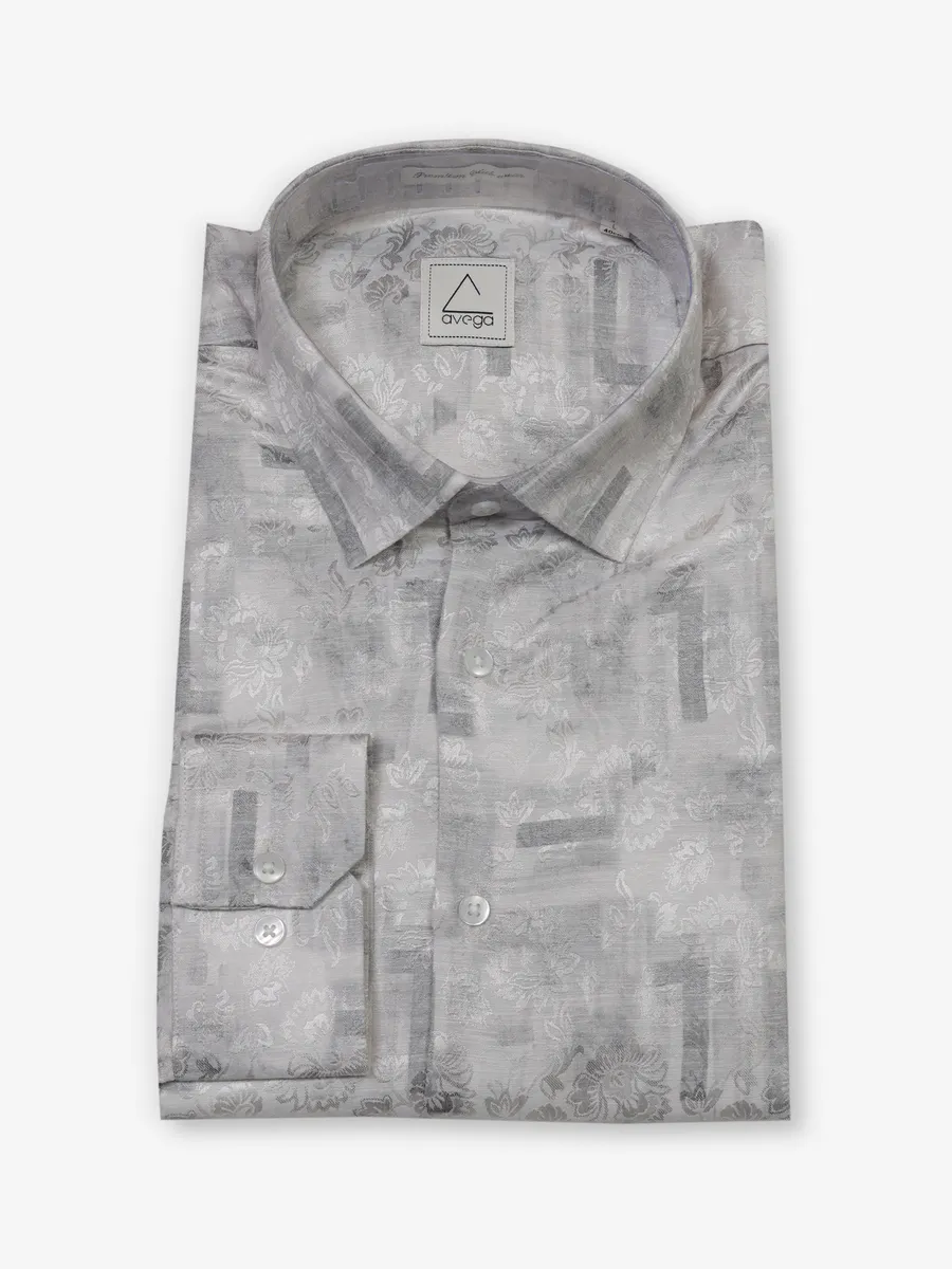Dashing grey cotton shirt for party wear
