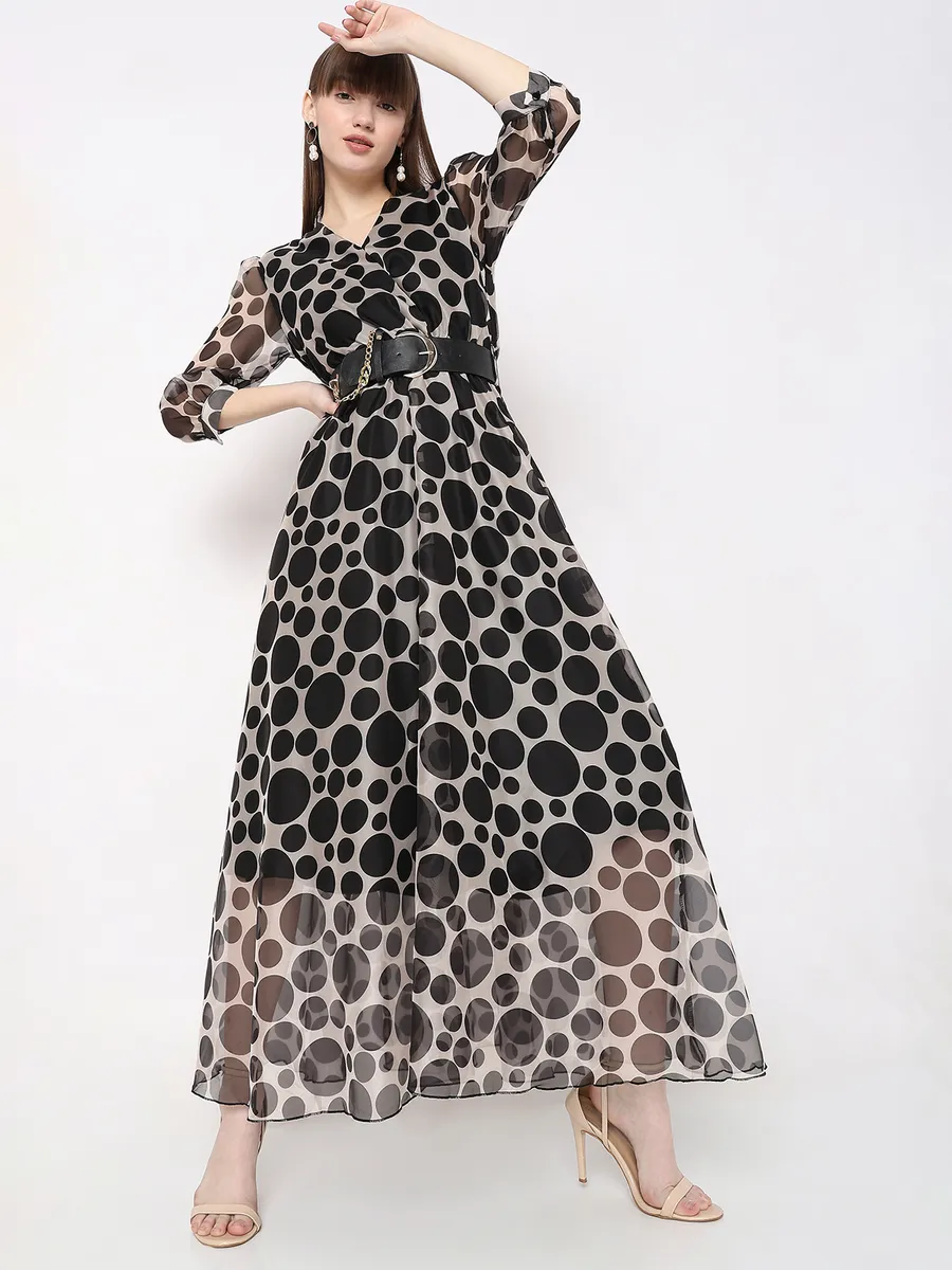 Deal black and beige printed dress