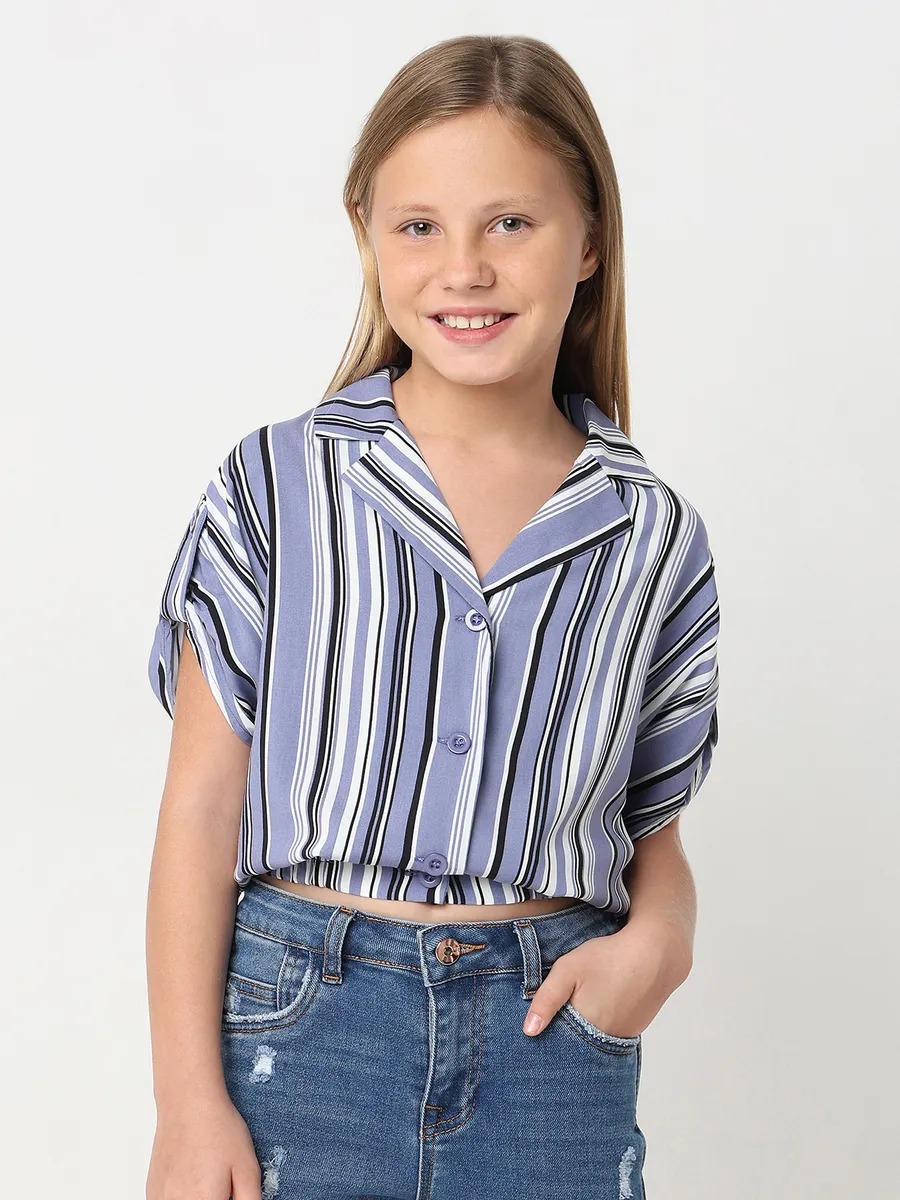 DEAL blue cotton stripe shirt
