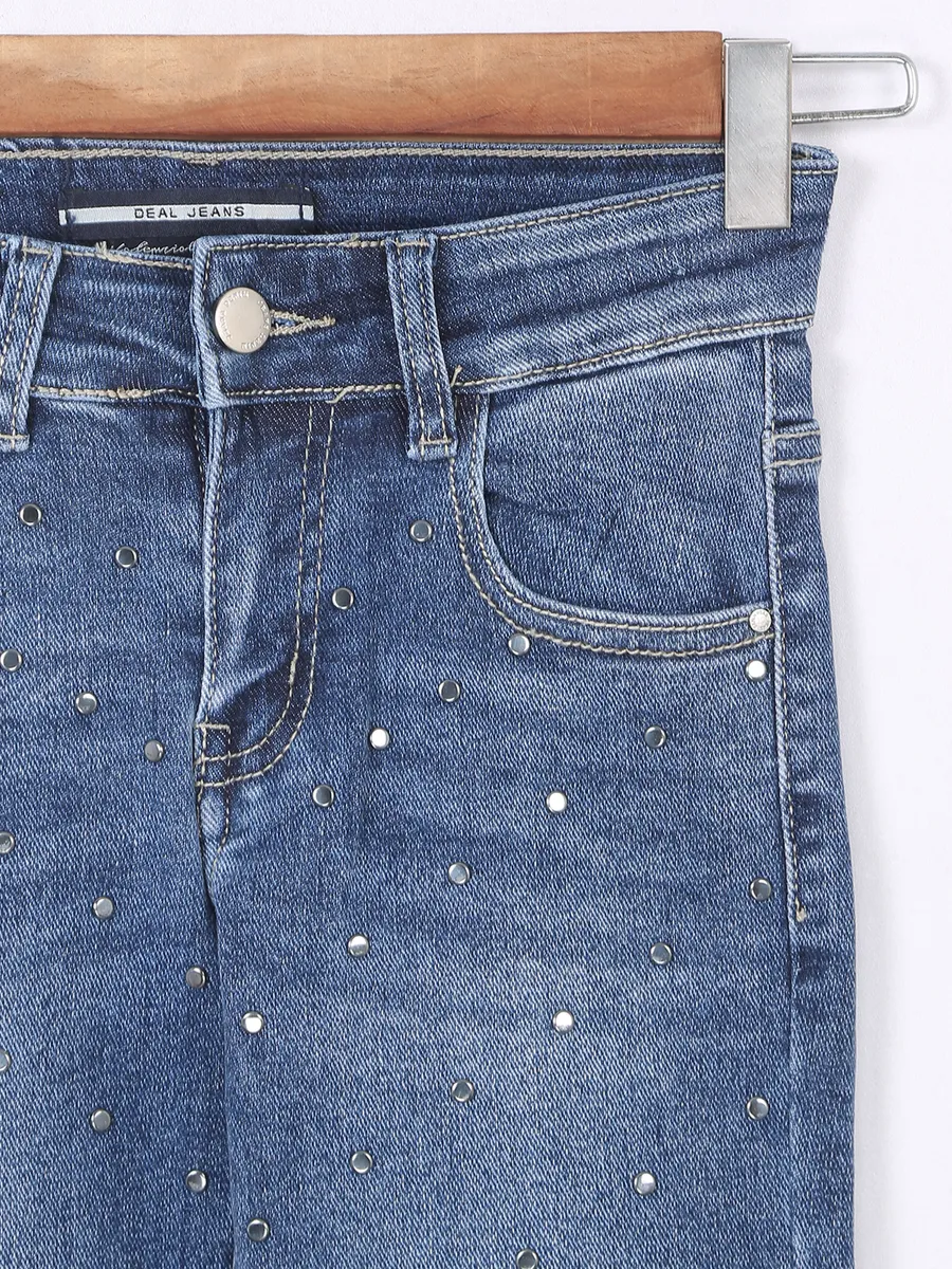 Deal blue washed flare jeans