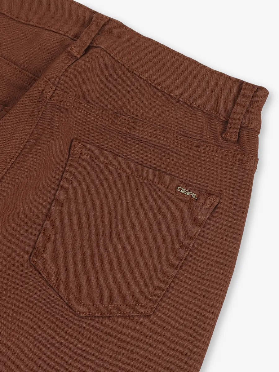 DEAL brown solid denim cargo jeans