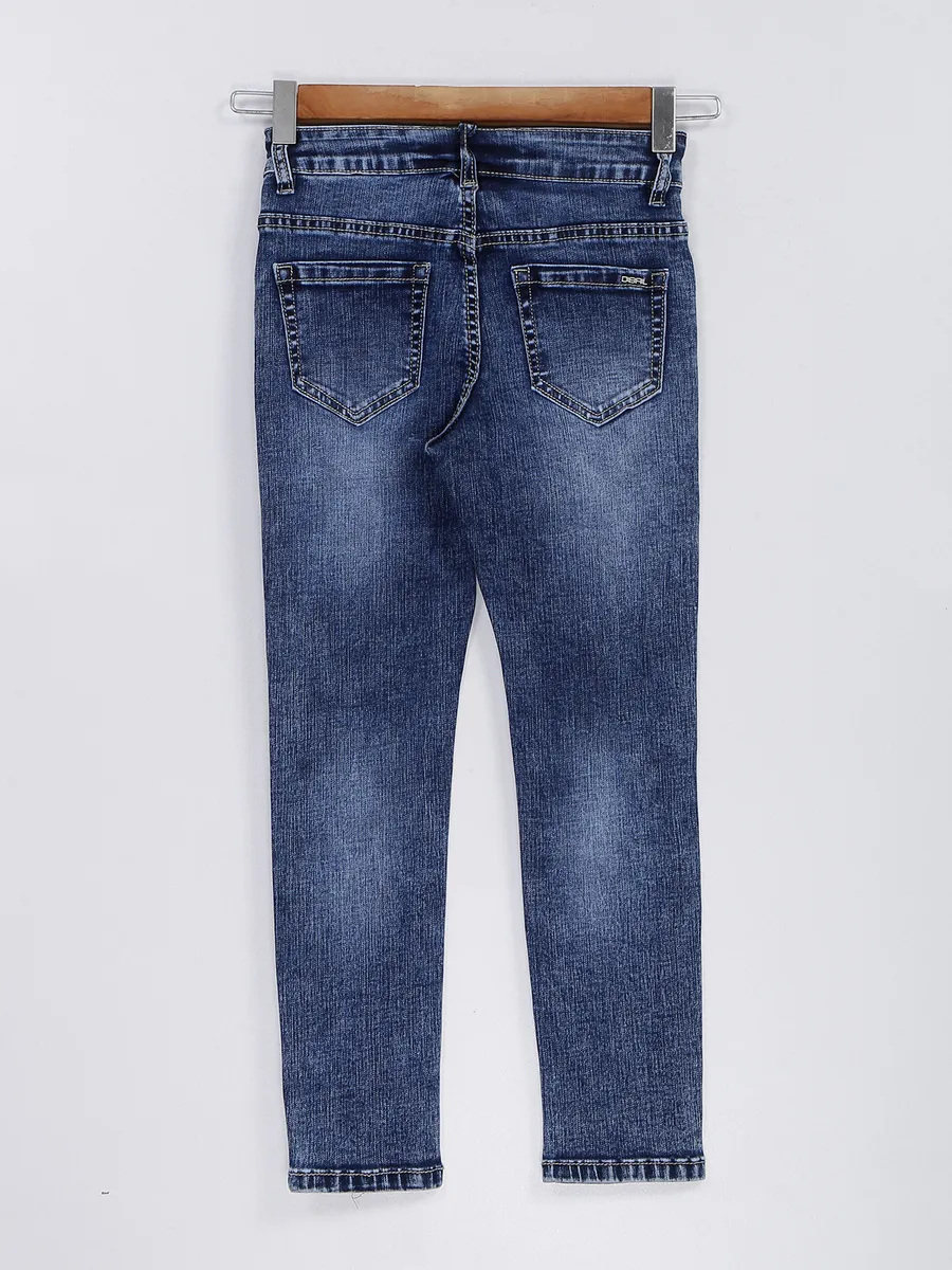 Deal dark blue mom jeans for girls