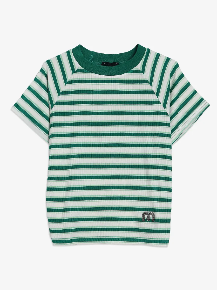 Deal green stripe top