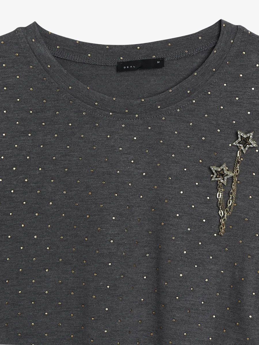 Deal grey cotton t shirt