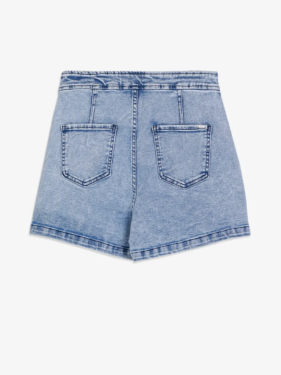 Deal light blue denim shorts