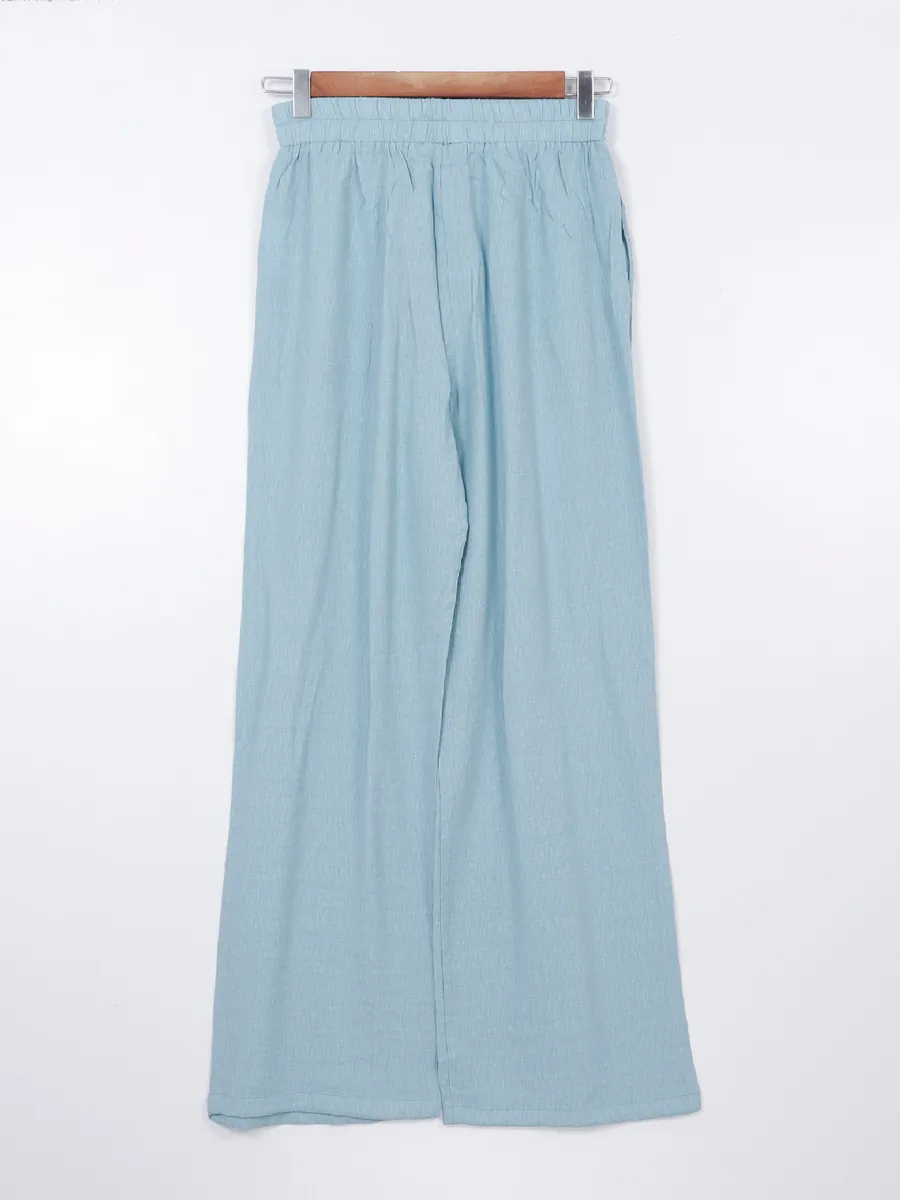 Deal light blue plain cotton palazzo