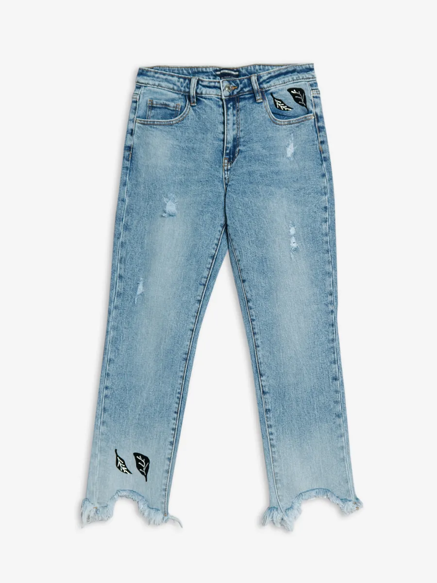 Deal light blue ripped denim jeans