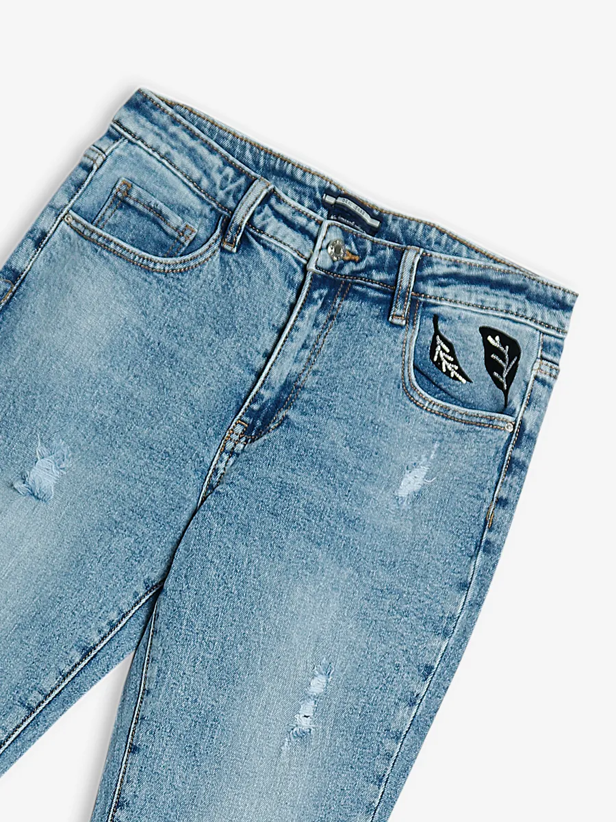 Deal light blue ripped denim jeans