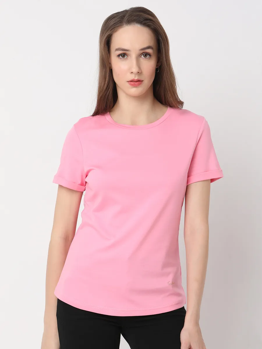 Deal lime green cotton plain t-shirt