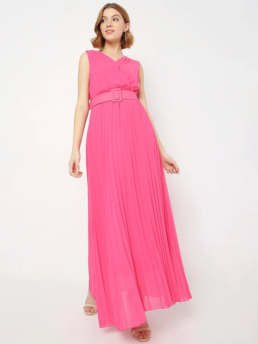 Deal pink georgette dress
