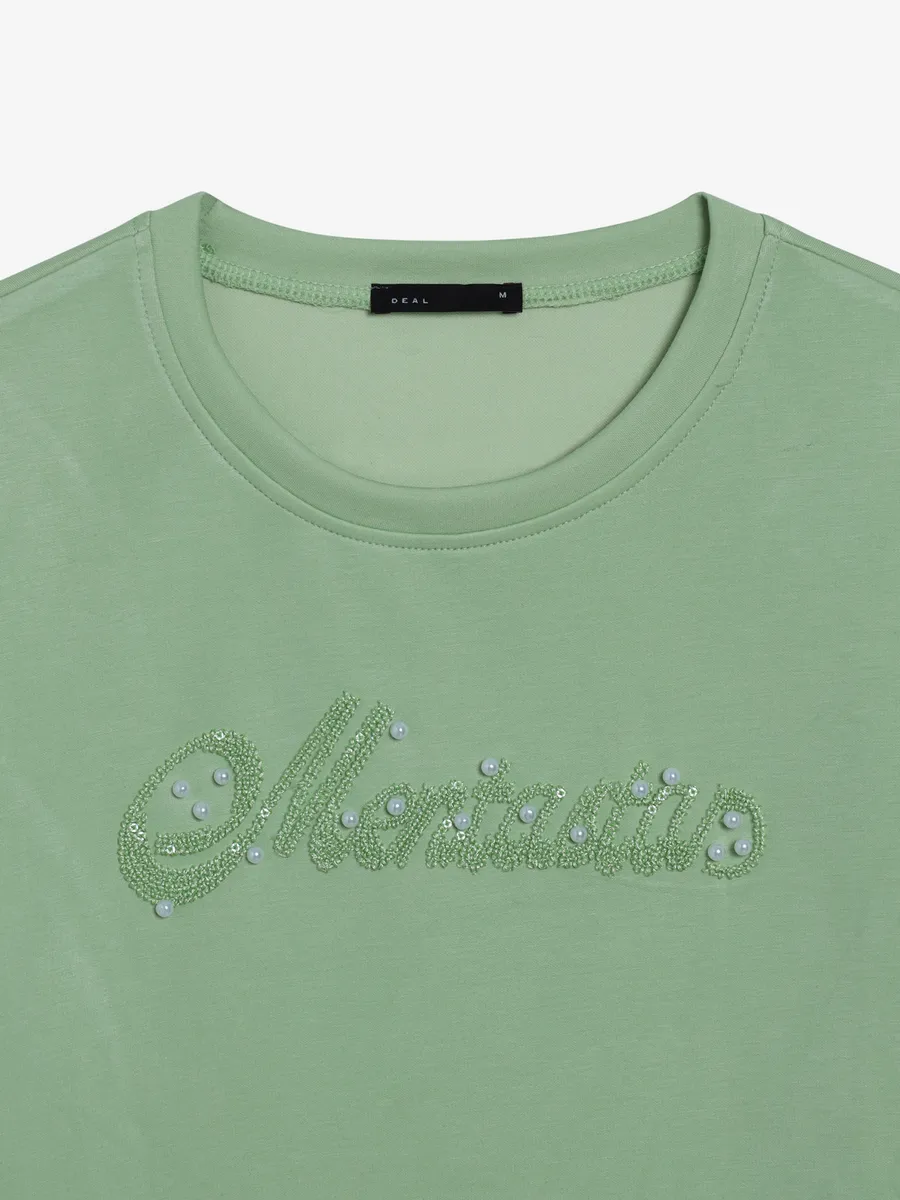 Deal pista green cotton t-shirt