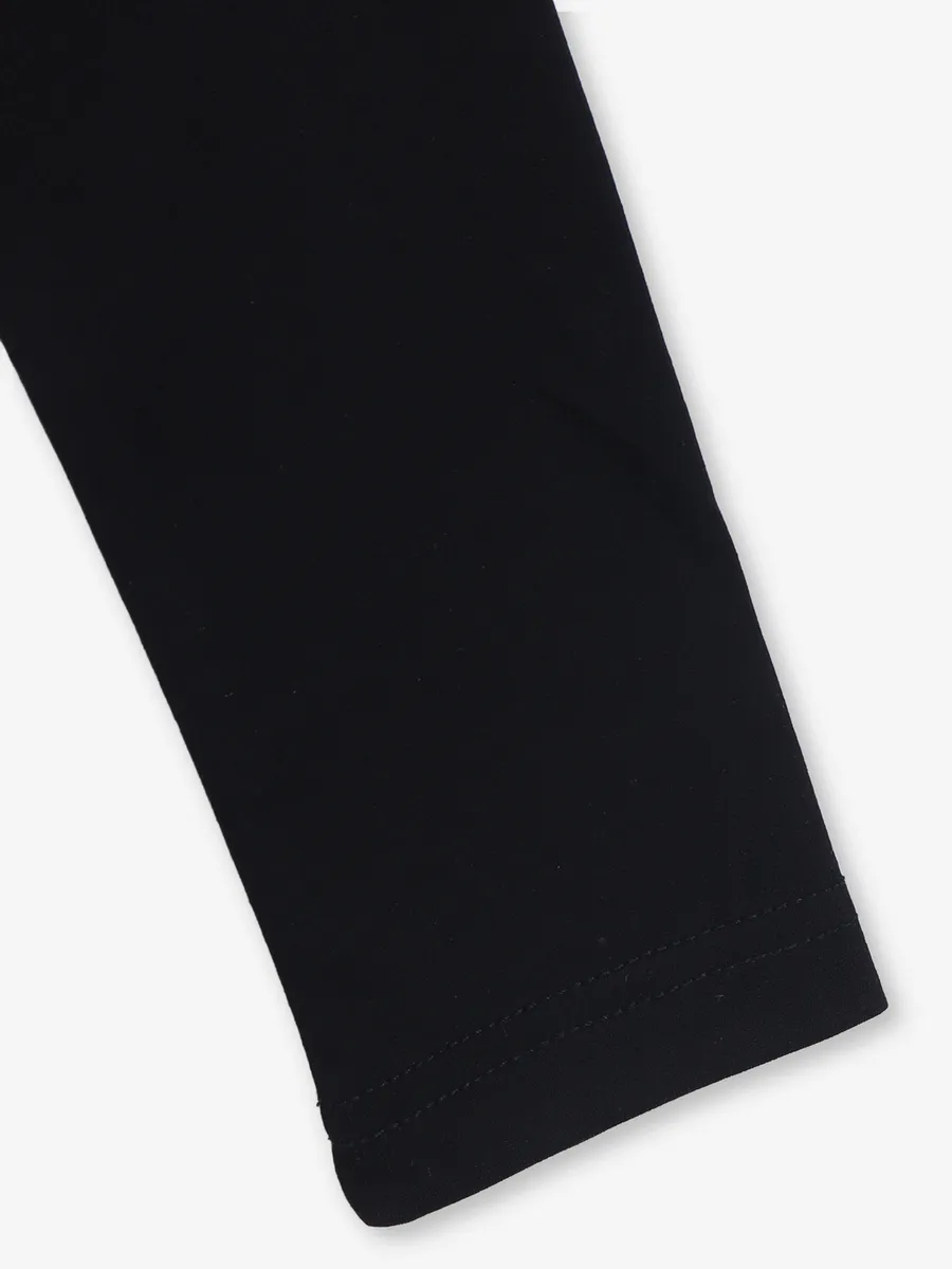 DEAL plain black cotton crop casual top