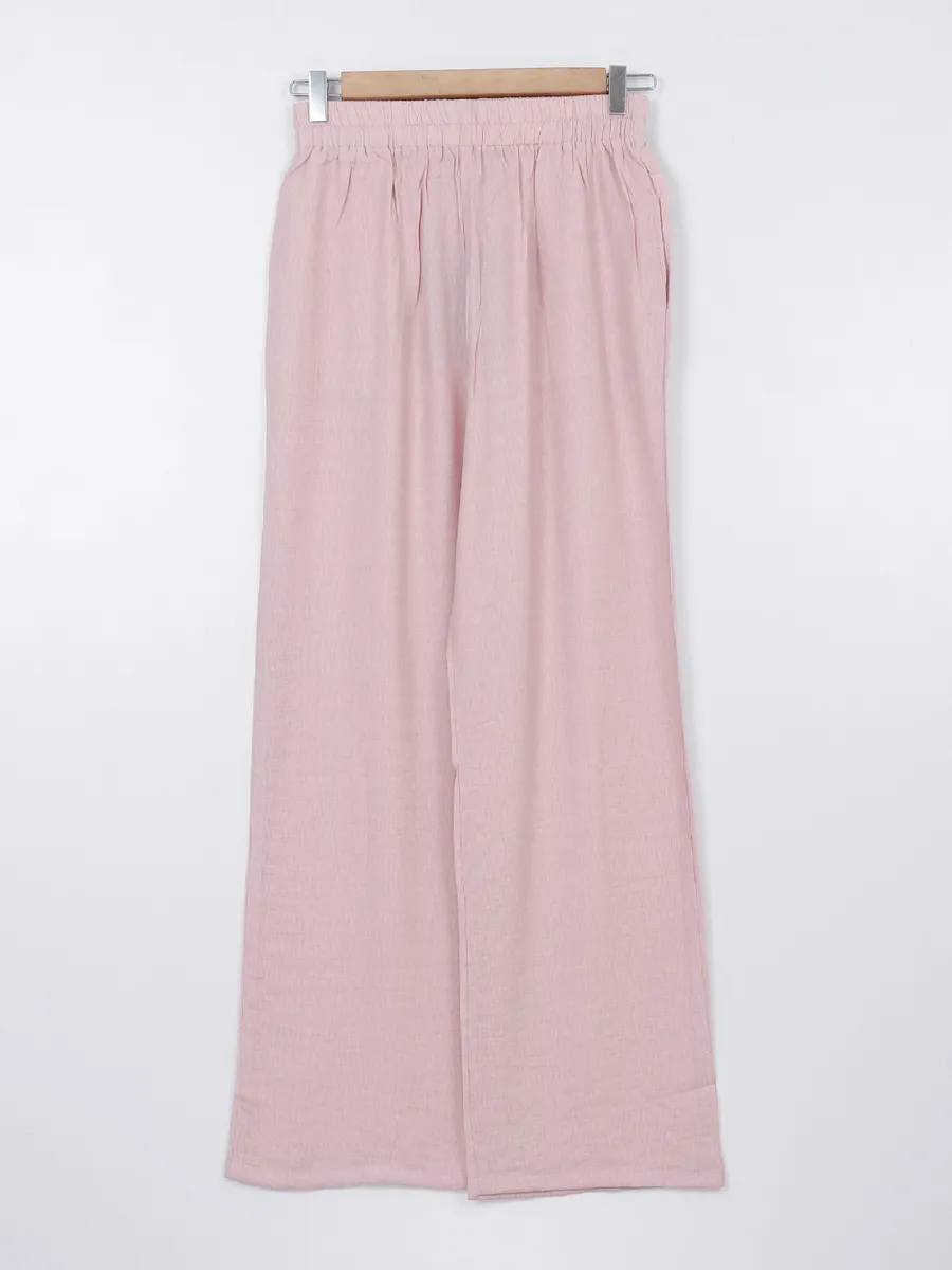 Deal plain peach palazzo in cotton