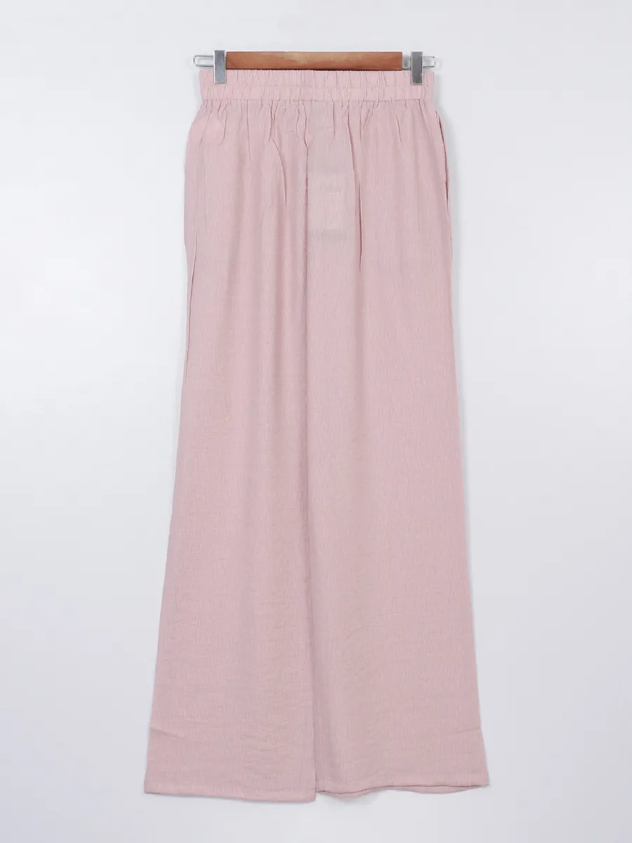 Deal plain peach palazzo in cotton