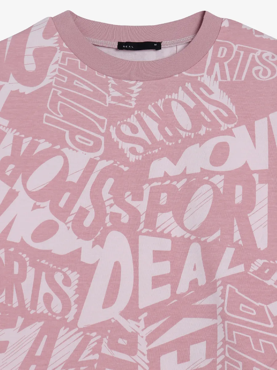 Deal printed cotton pink crop top