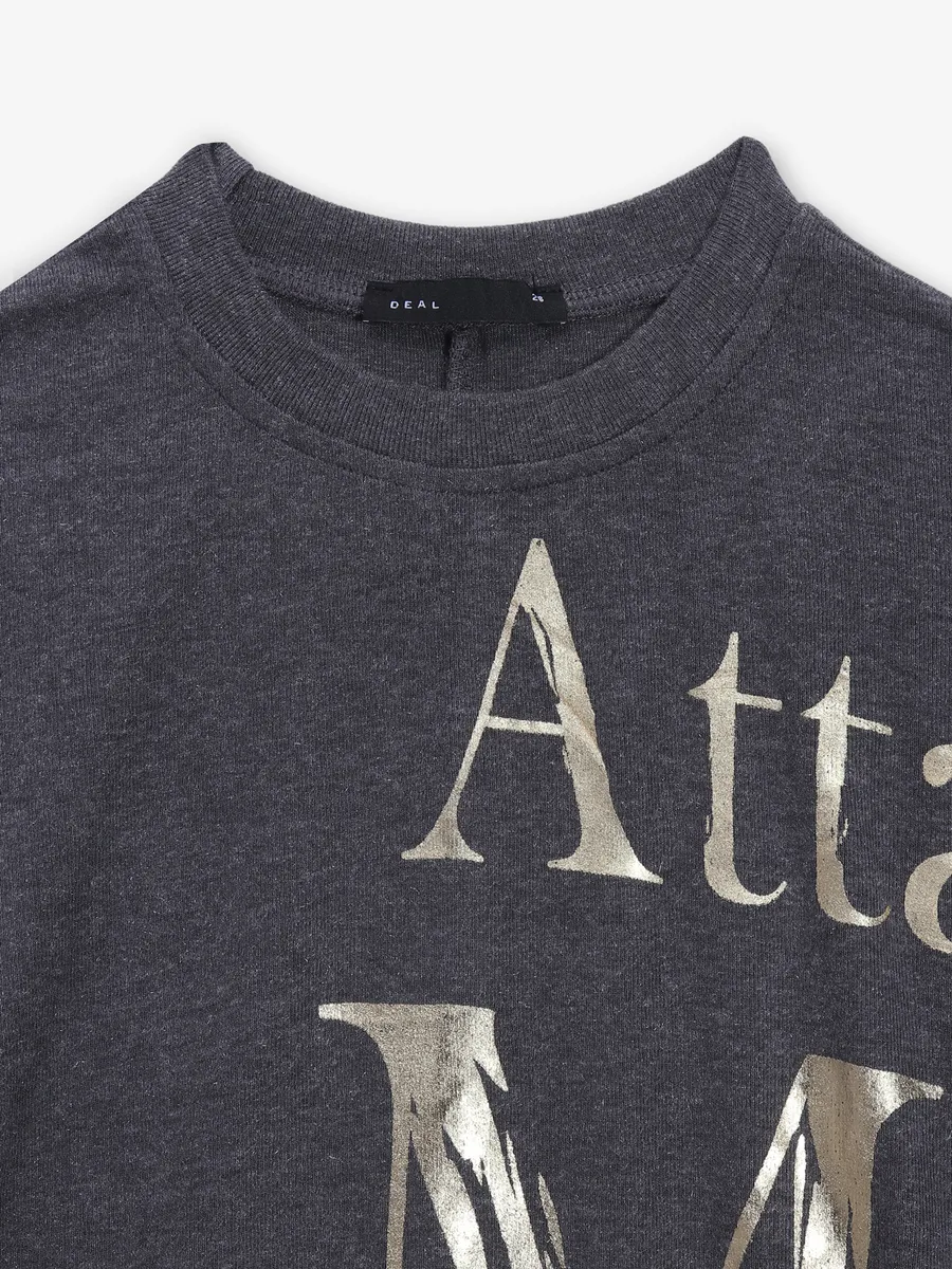 DEAL printed grey cotton t-shirt