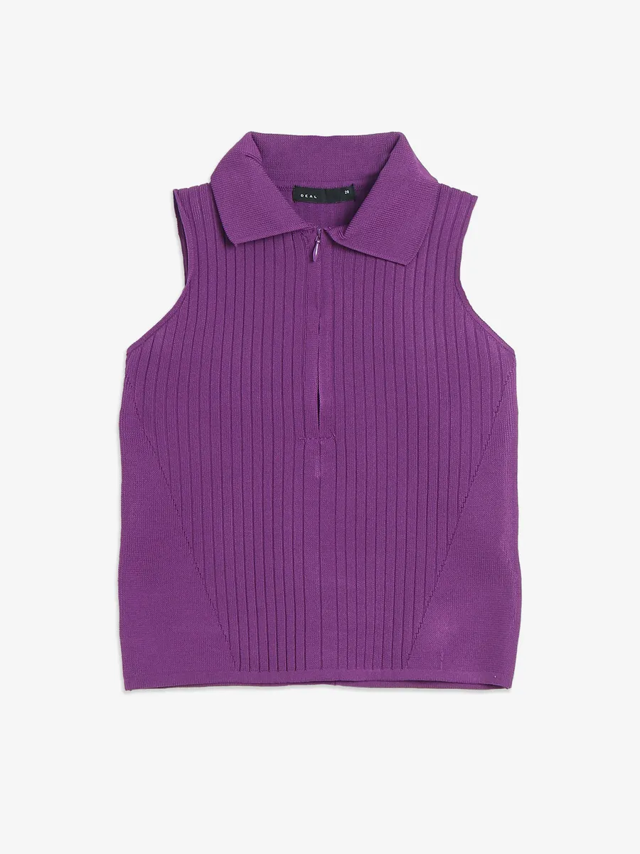 DEAL purple cotton sleeveless top