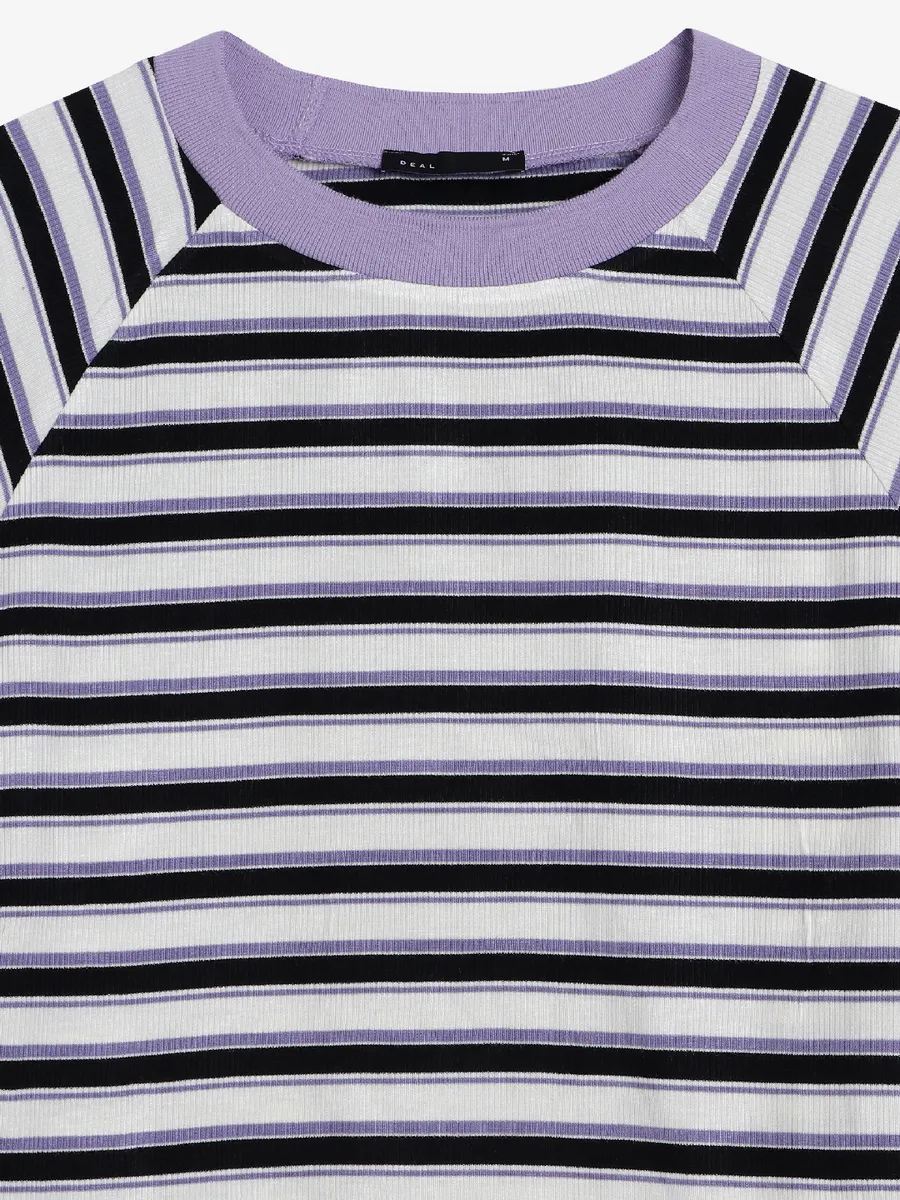 Deal purple stripe casual top