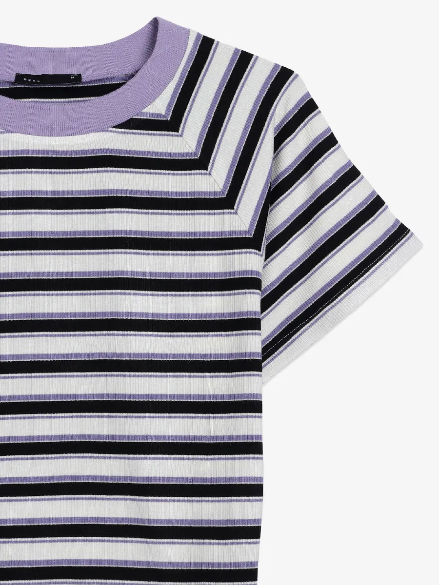 Deal purple stripe casual top