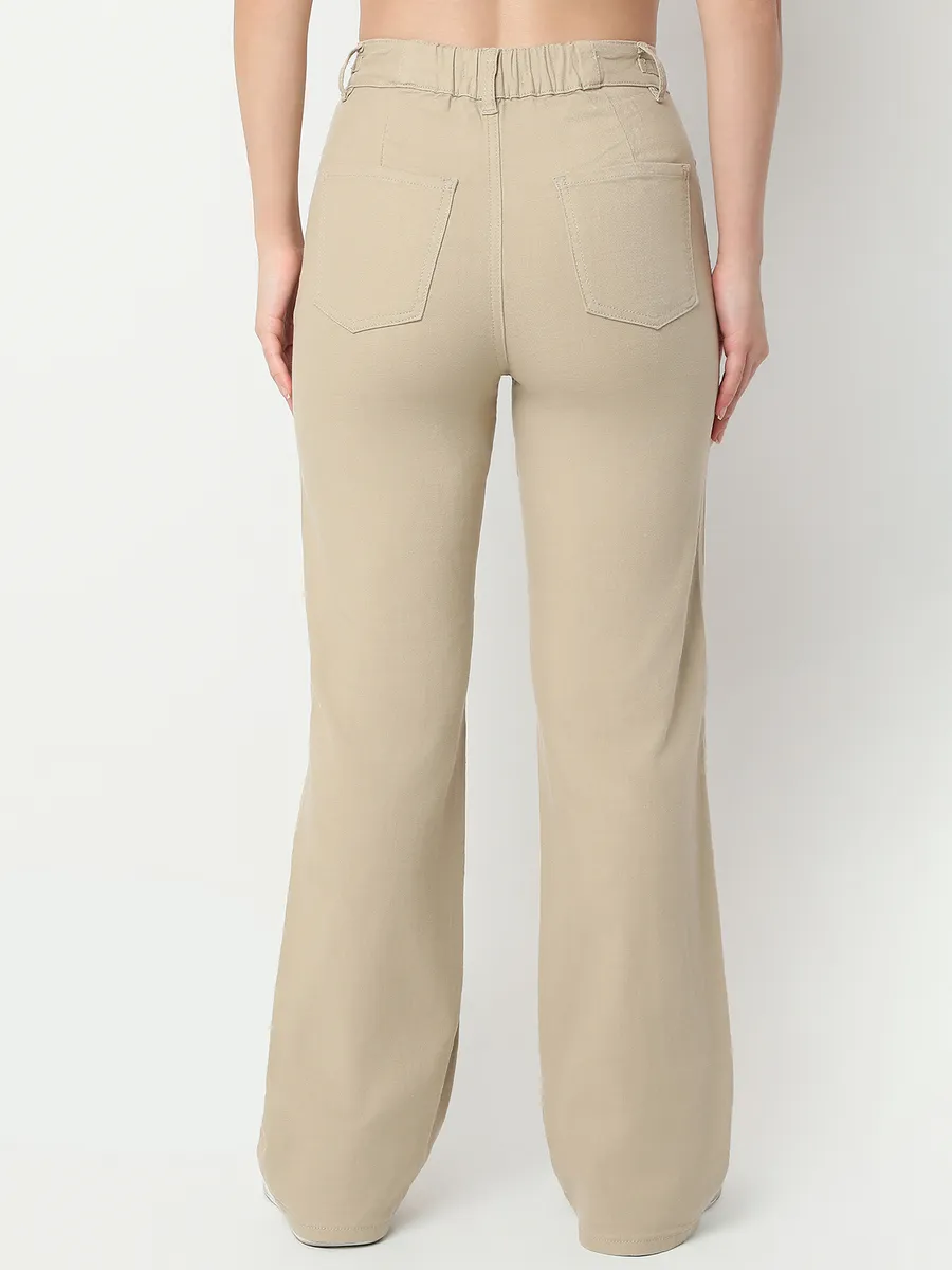 DEAL solid cream shade jeans for women