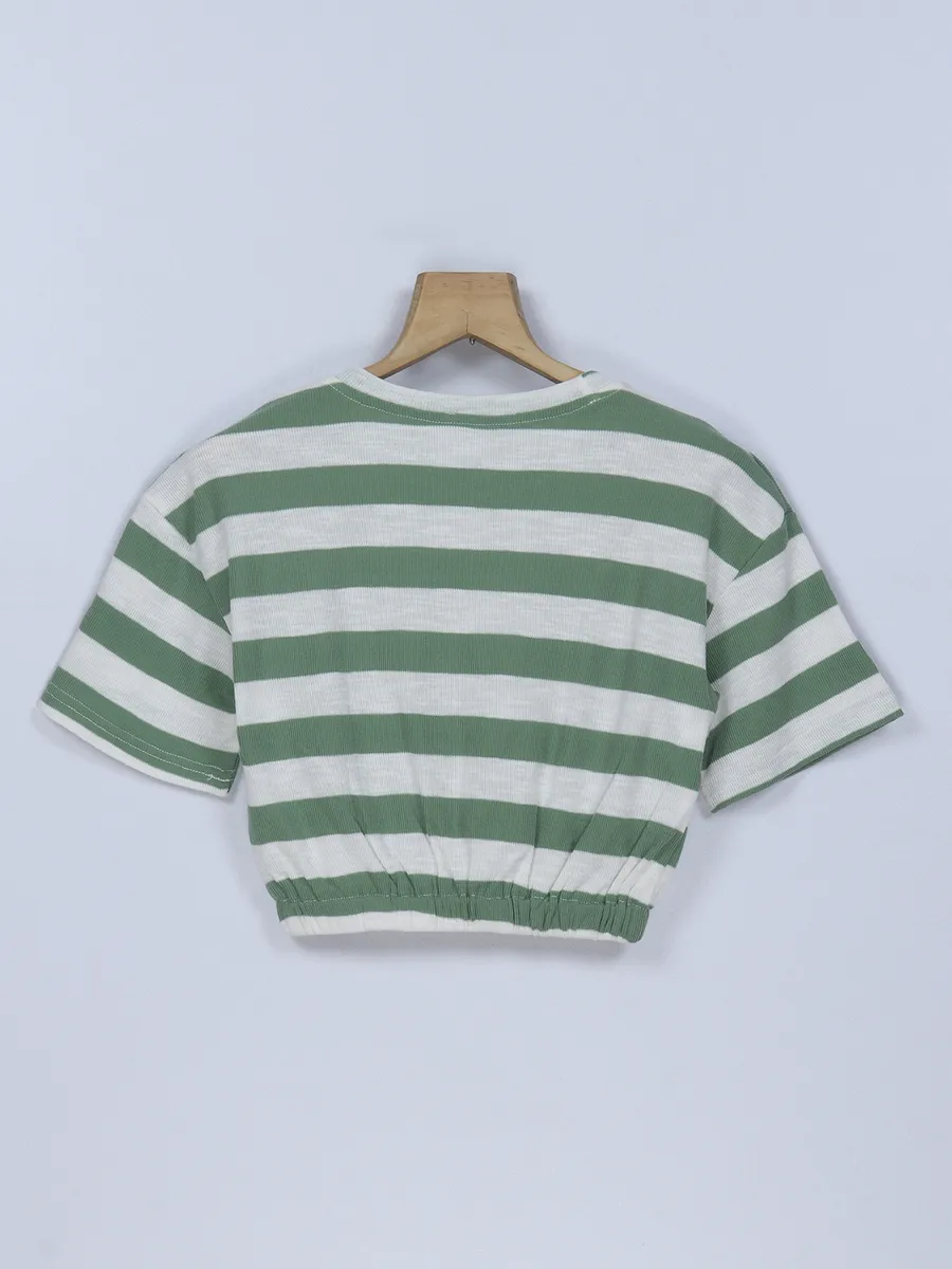 Deal stripe green knitted top