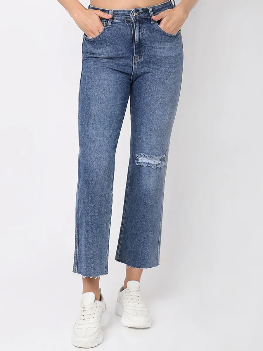 Deal washed denim blue jeans