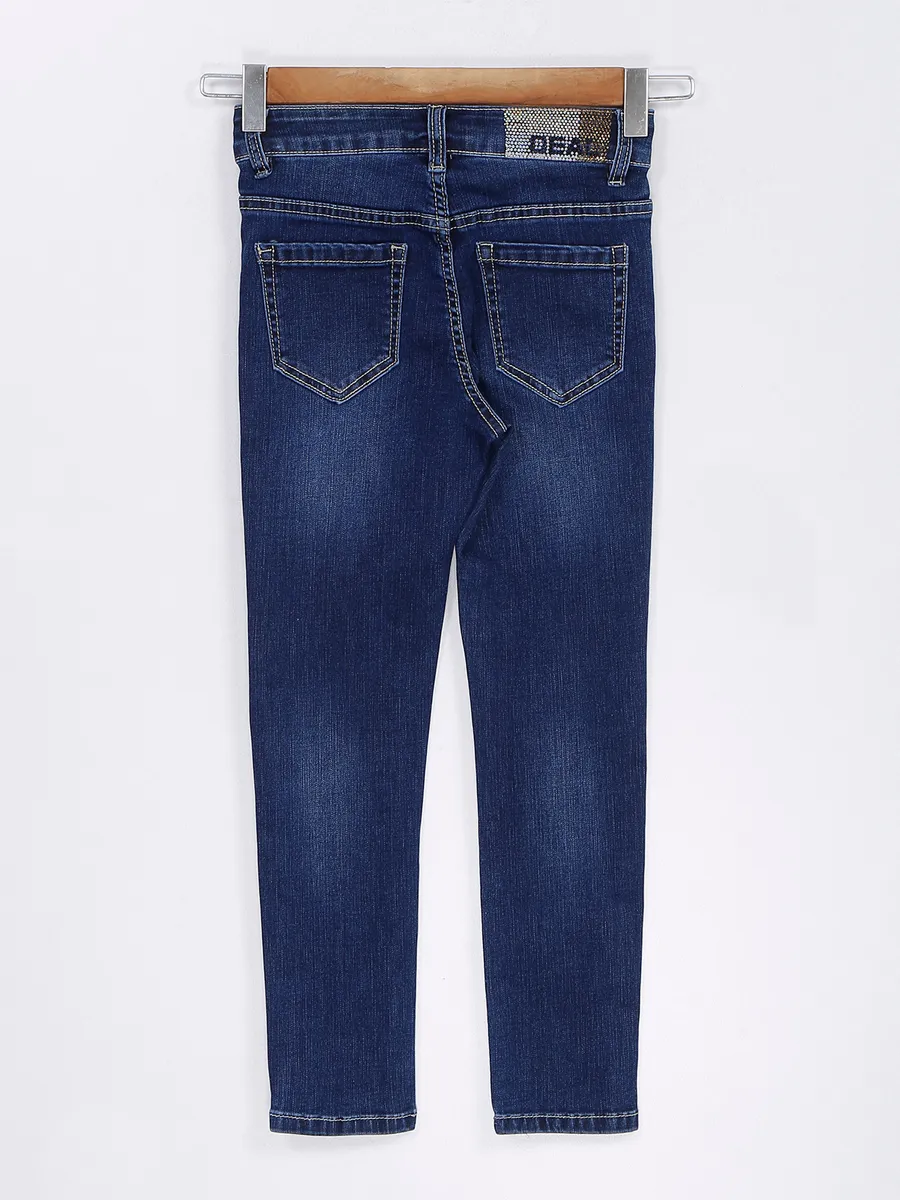 Deal washed jeans for girls in navy