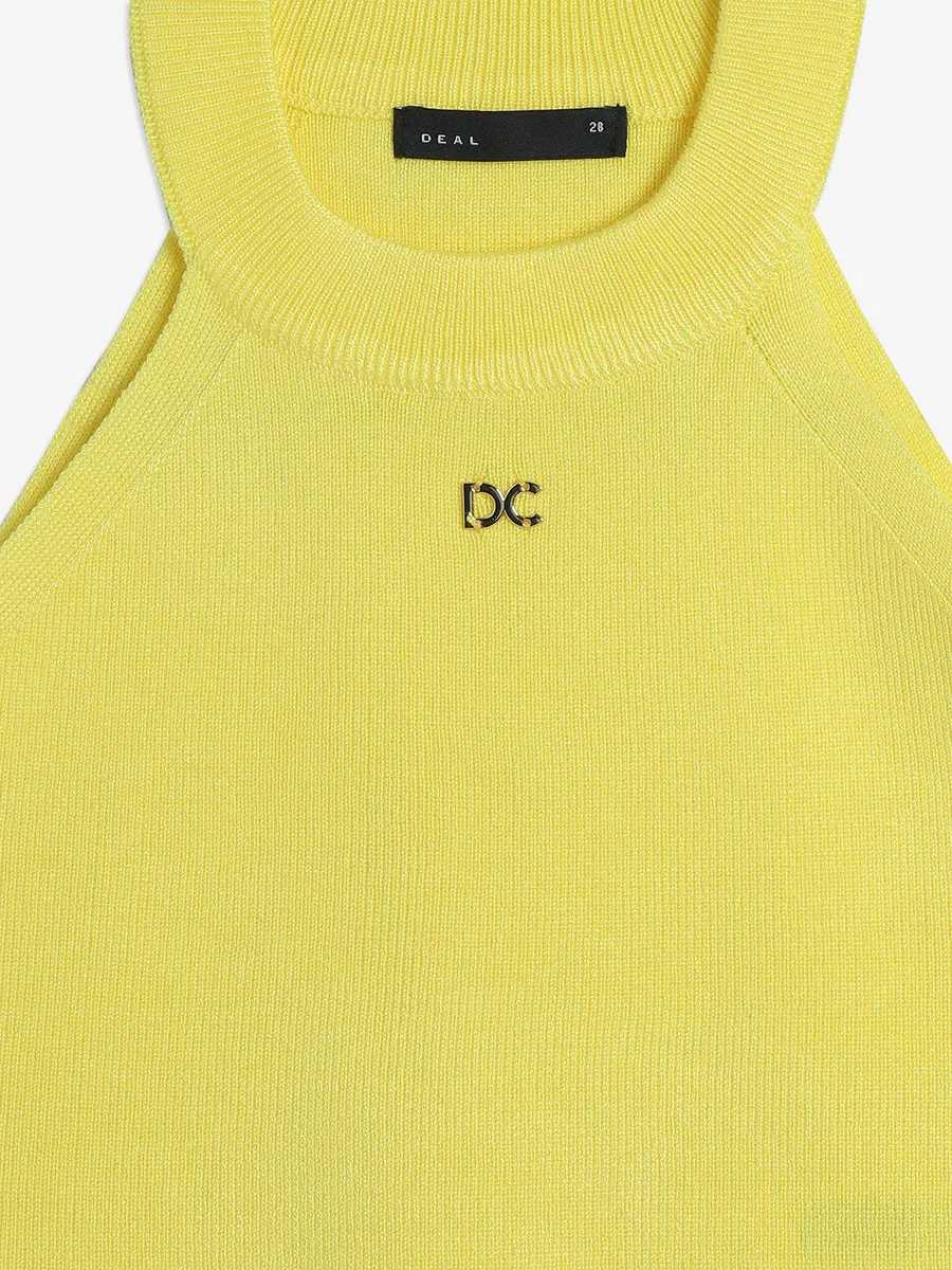 DEAL yellow knitted sleeveless top