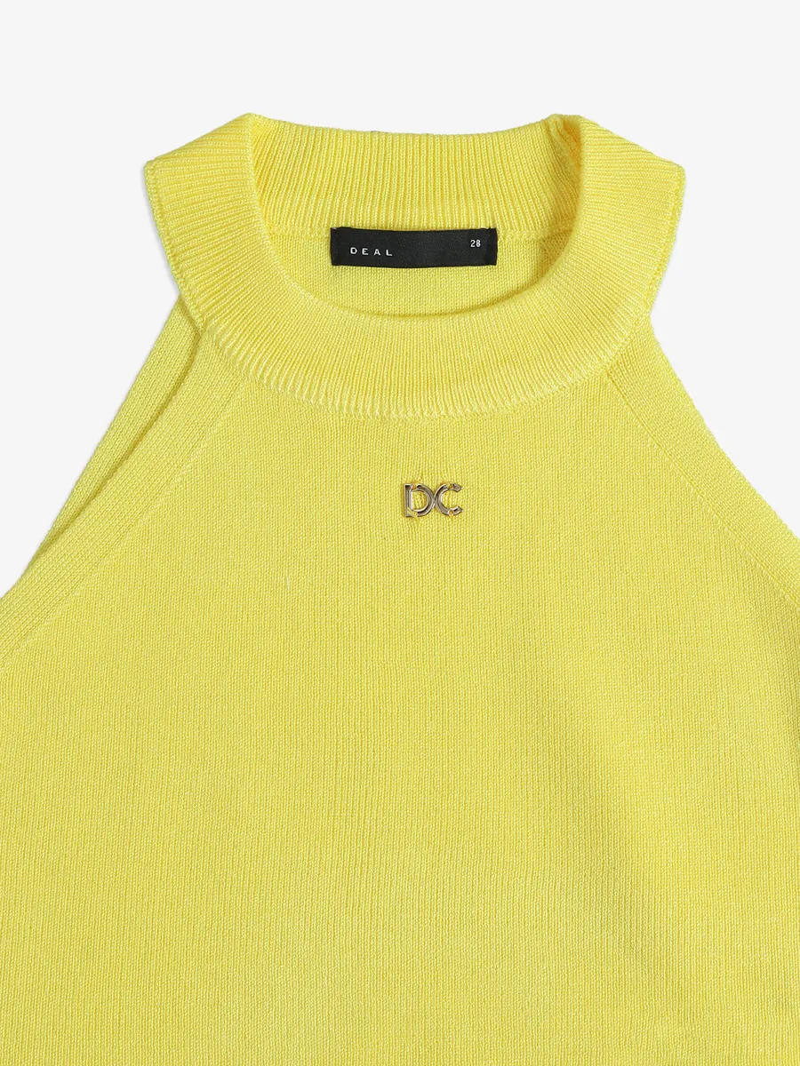 DEAL yellow knitted sleeveless top