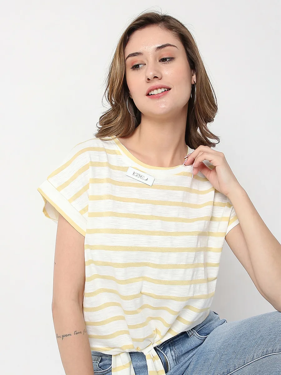 Deal yellow stripe cotton top