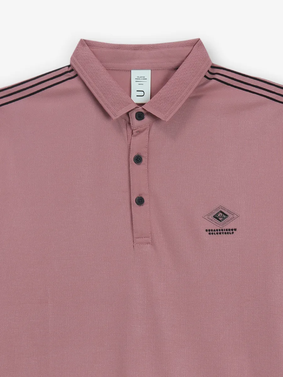 DEEPEE onion pink cotton polo t-shirt
