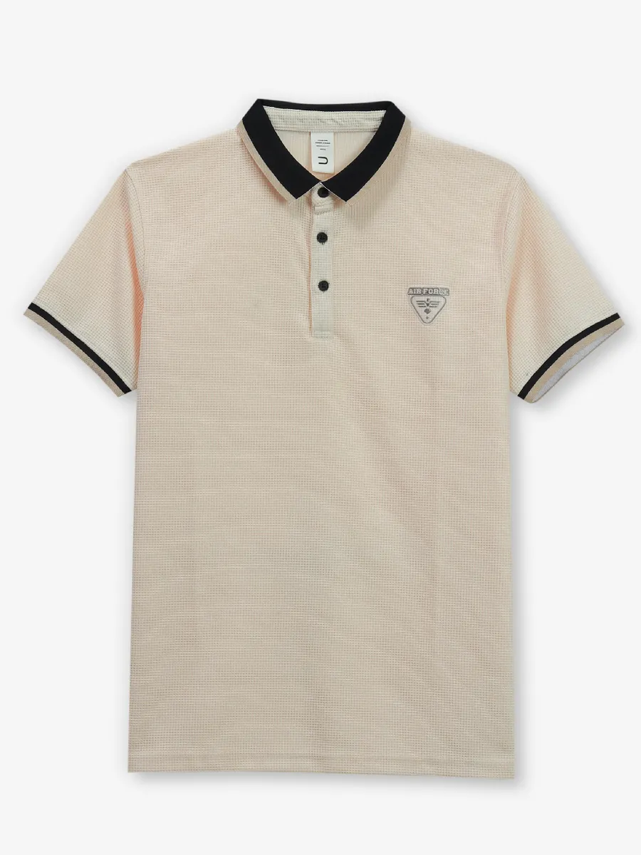 DEEPEE peach cotton polo t-shirt