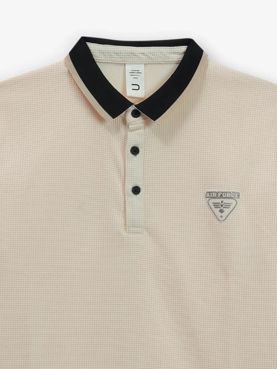 DEEPEE peach cotton polo t-shirt