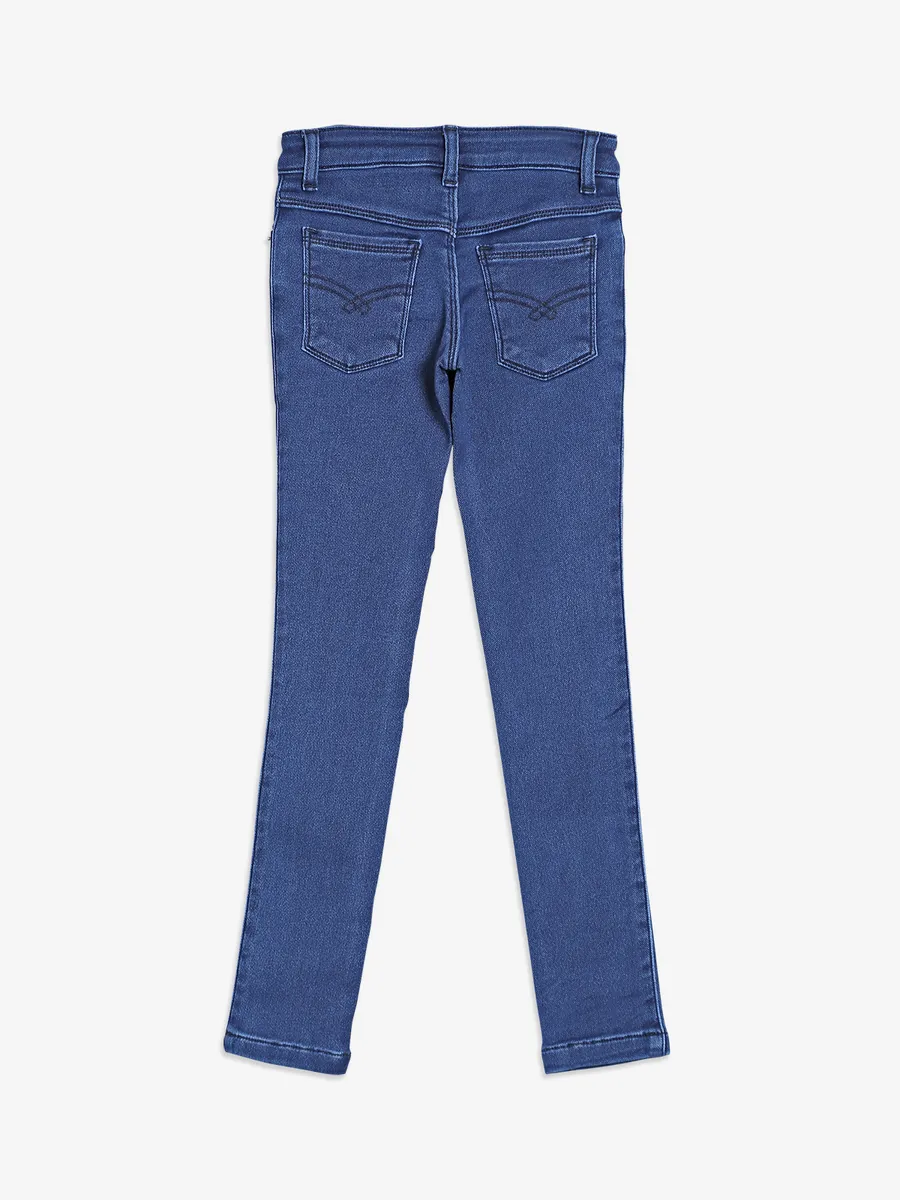 Denim jeans for girls in indigo blue