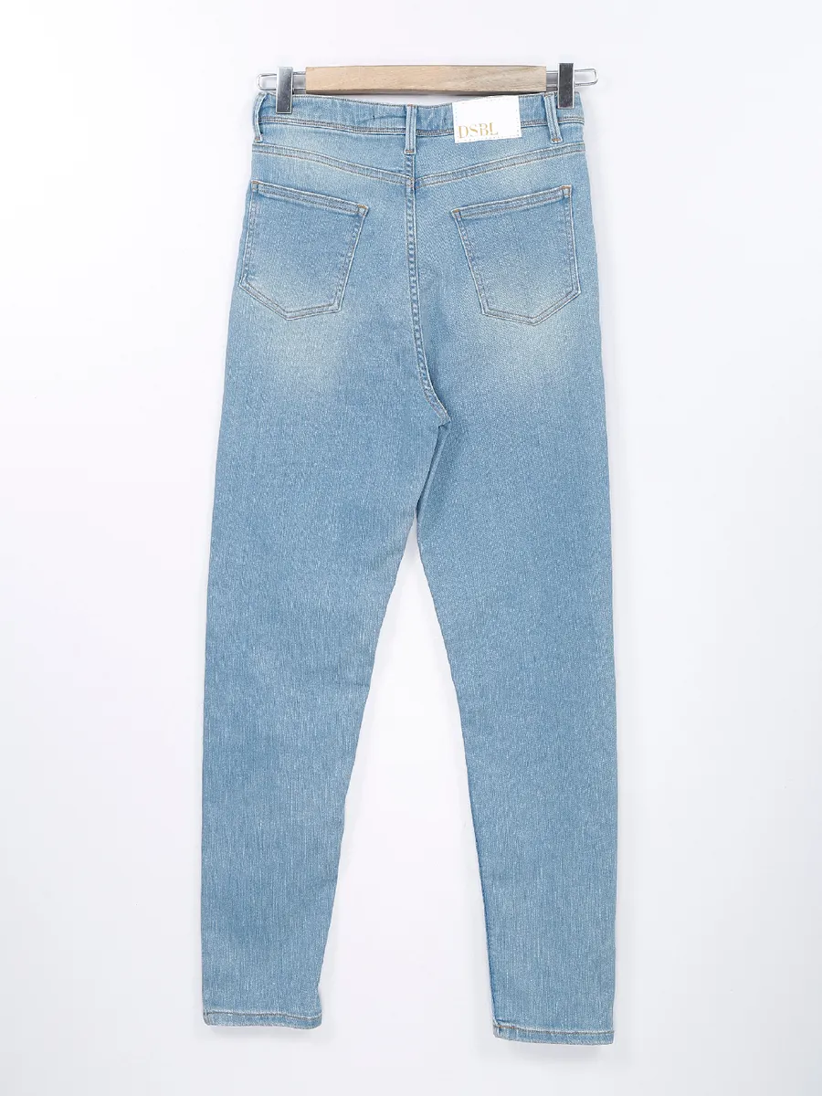 Desi Belle sky blue washed skinny fit jeans